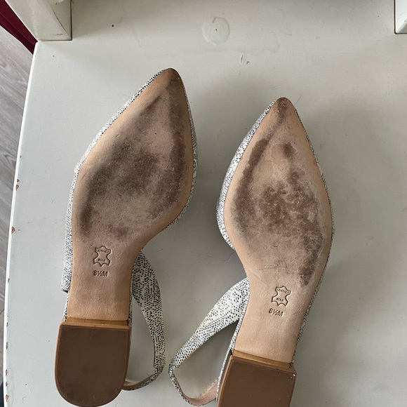 Tory Burch Leather Snakeskin Print Slingback Flats size 8.5 M - Picture 5 of 5